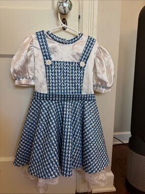 Blue Gingham Girls' Pinafore Costume Dress